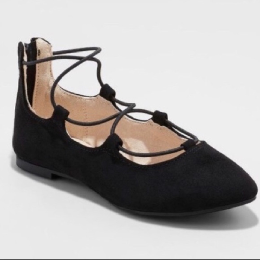 🚫Sold. Black criss cross lace up ballerina flats - Picture 5 of 5